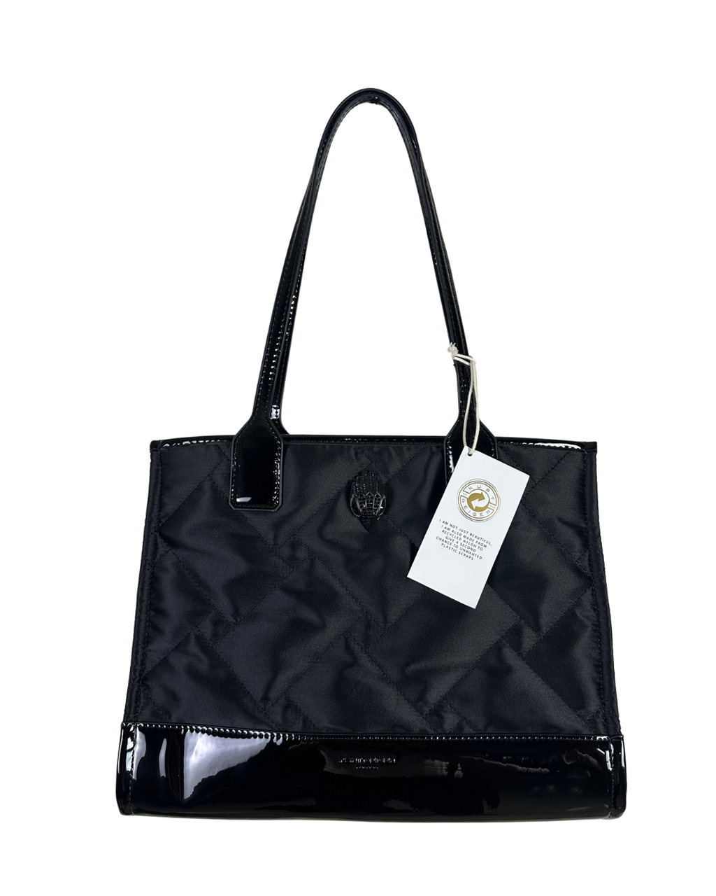 NWT Kurt Geiger Black Nylon & Patent Shopper Tote (With Dust Bag)