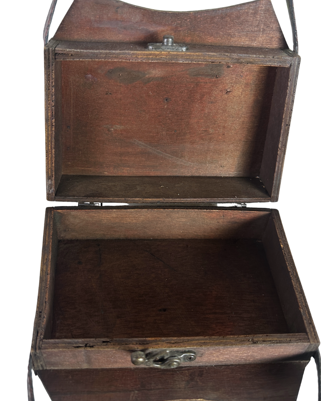 Vintage 70s Handcrafted Wooden Folk Art Shoulder Bag