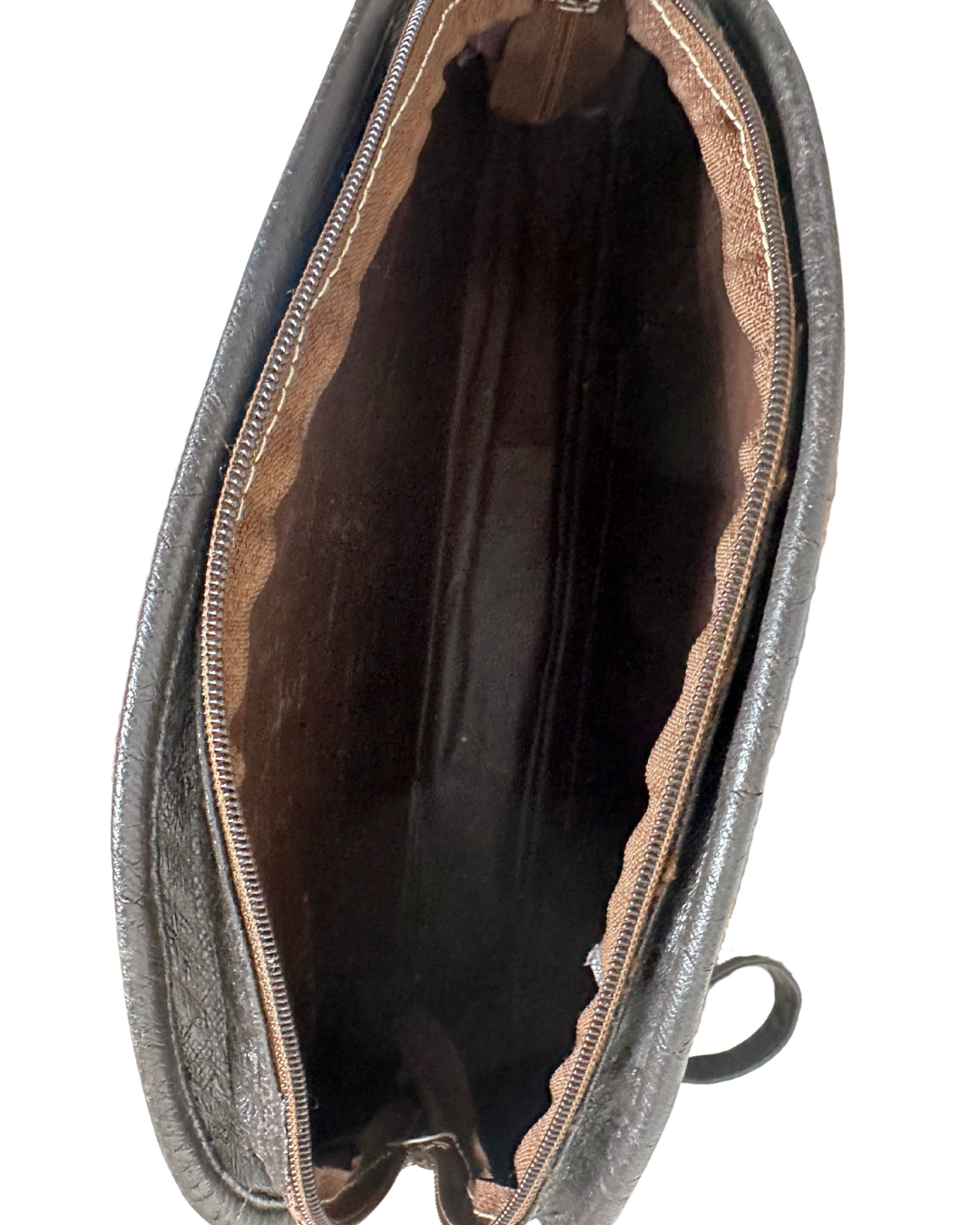 Vintage Hair-On Cowhide Striped Half-Moon Bag