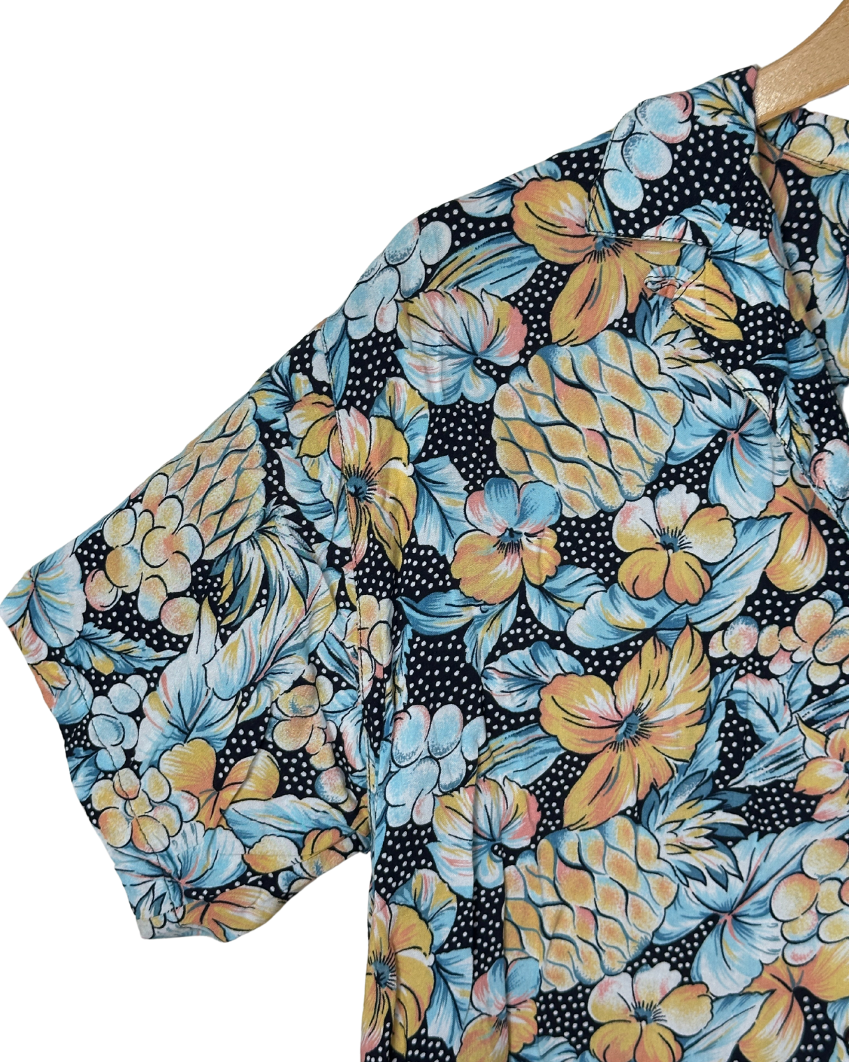 Vintage Floral Blouse - Women's Large