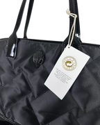 NWT Kurt Geiger Black Nylon & Patent Shopper Tote (With Dust Bag)