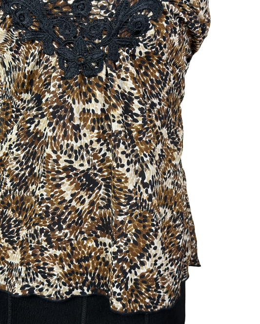 Y2K Leopard Cami Top with Back Tie Detail Medium
