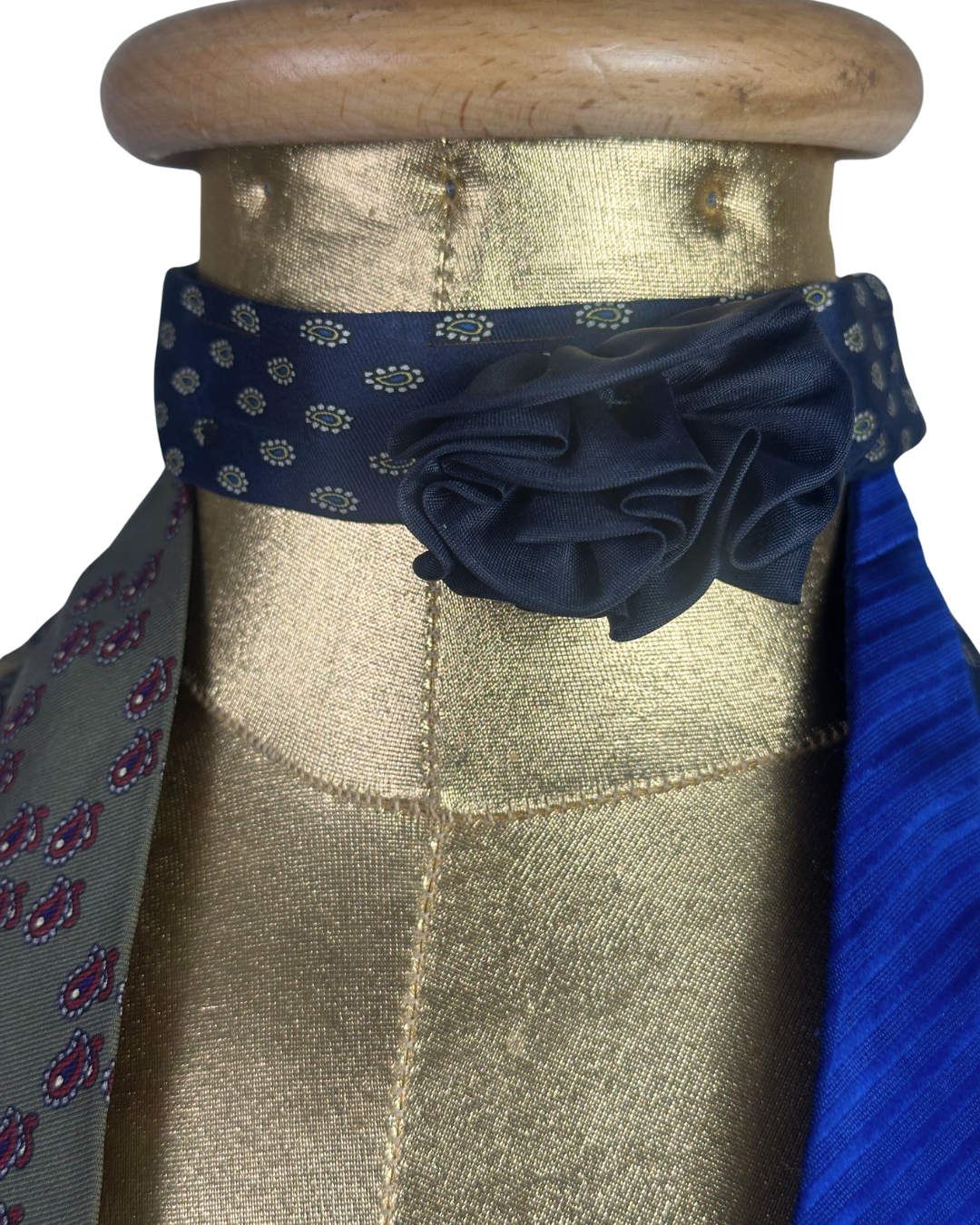 Handmade Upcycled Halter Corset-Back Vest Top  & Choker