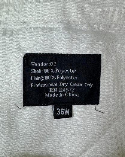Lucci Collezione White Pleated Dress Pants - Men's 40W