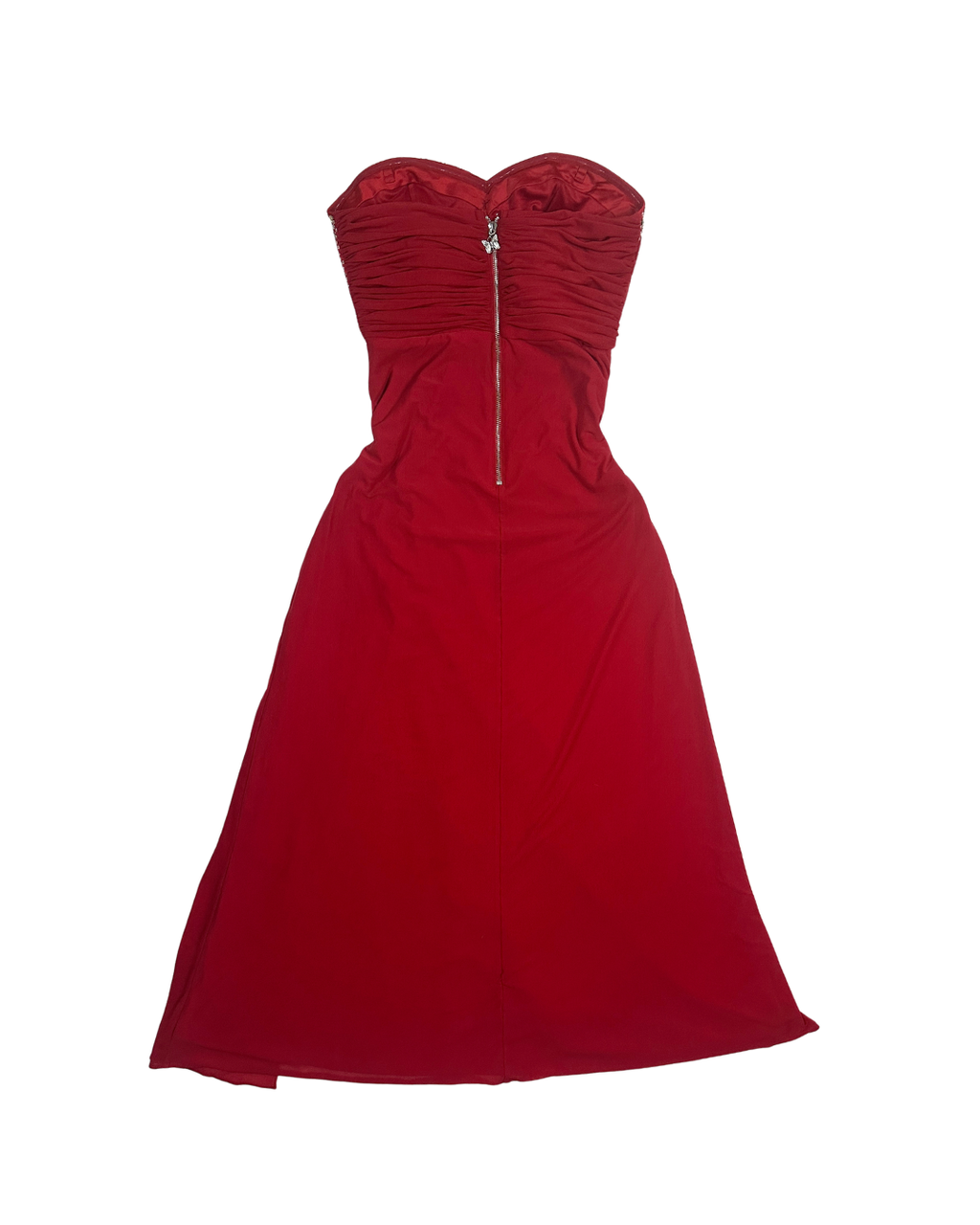 Lipsy Strapless Red Beaded Dress