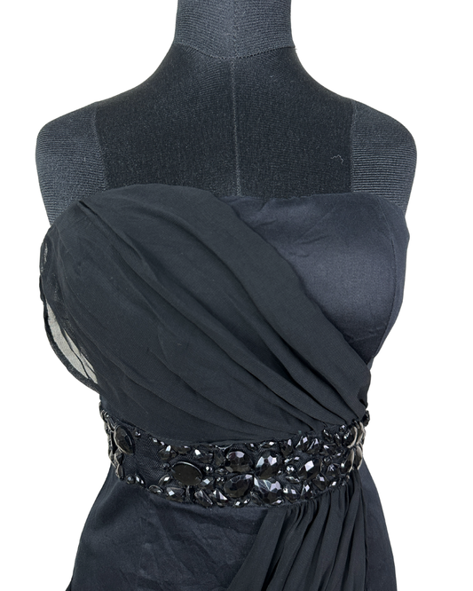 TG Strapless Embellished Waist Cocktail Dress