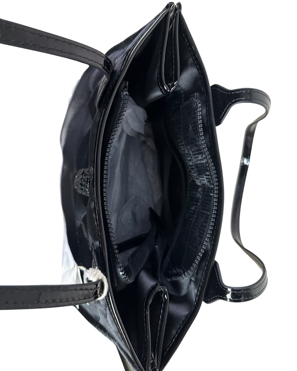 NWT Kurt Geiger Black Nylon & Patent Shopper Tote (With Dust Bag)