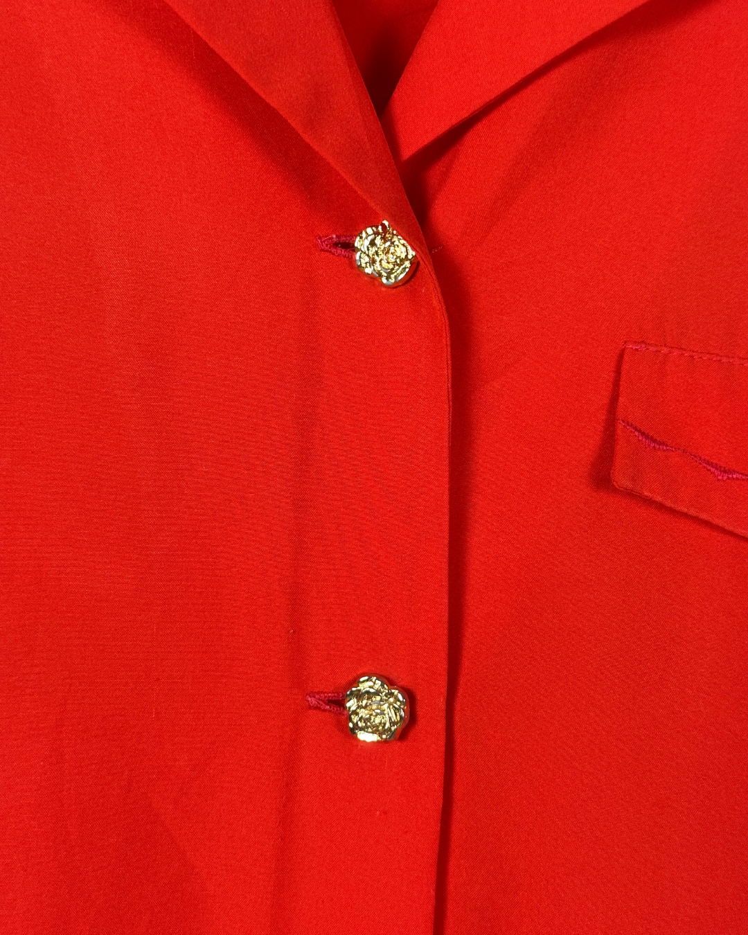 Vintage Women's Shirt with Floral Golden Buttons 3XL