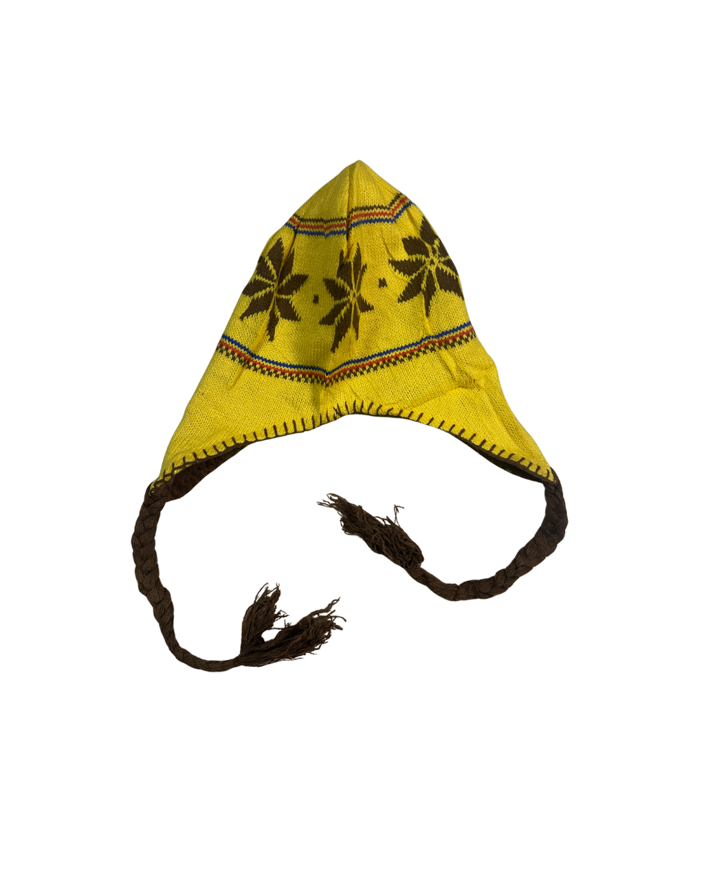 Yellow Cécémel Nordic Snowflake Earflap Beanie