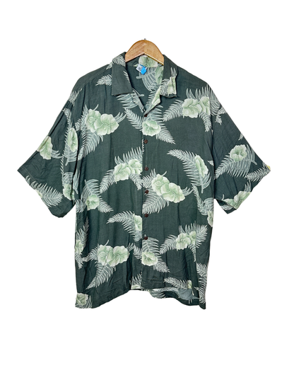 Olive Green Hawaiian Shirt 2XL