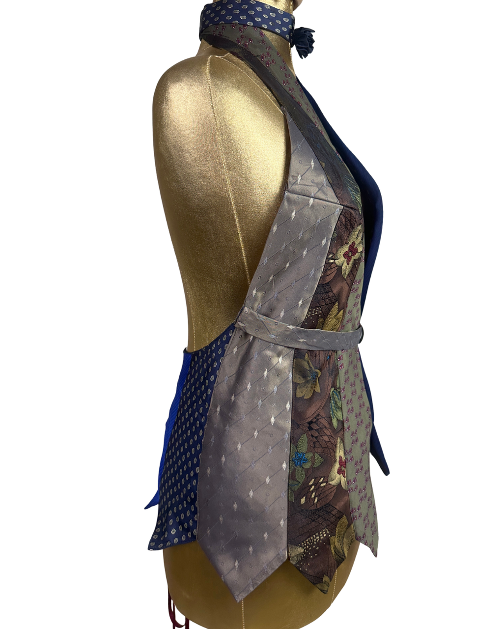 Handmade Upcycled Halter Corset-Back Vest Top  & Choker