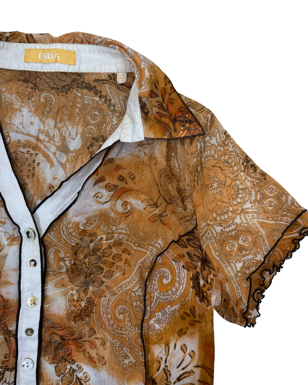 Biba Sheer Women's Shirt w/ Multi-Style Buttons