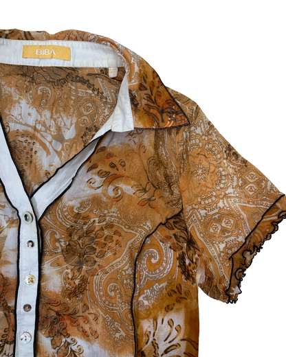 Biba Sheer Women's Shirt w/ Multi-Style Buttons