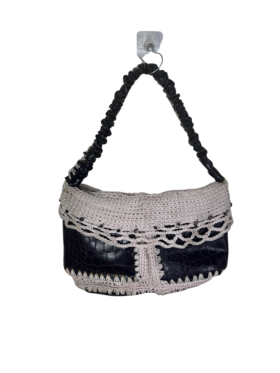Tricot and Leather Shoulder Bag