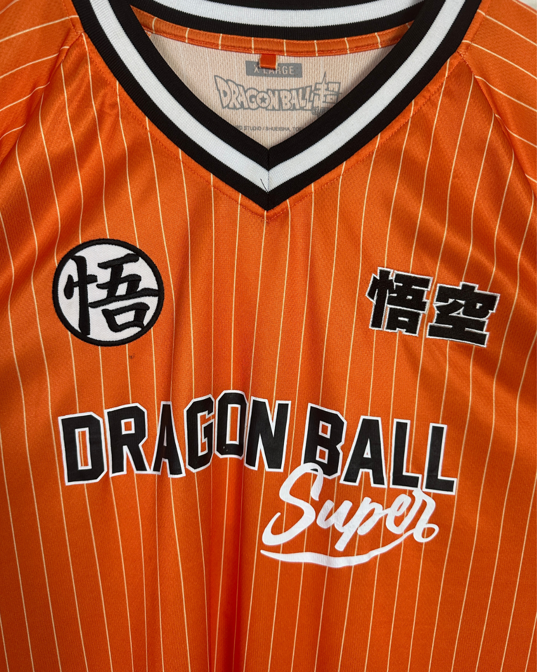 Dragon Ball Super "Goku 59" Orange Pinstripe V-Neck Jersey