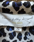 Blue Leopard Pattern Shirt with Scarf - Small