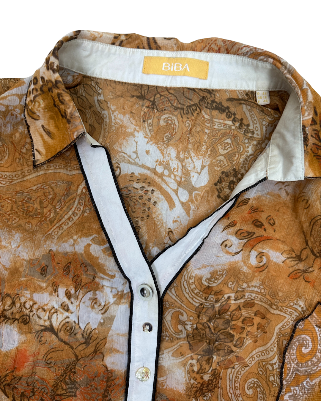 Biba Sheer Women's Shirt w/ Multi-Style Buttons