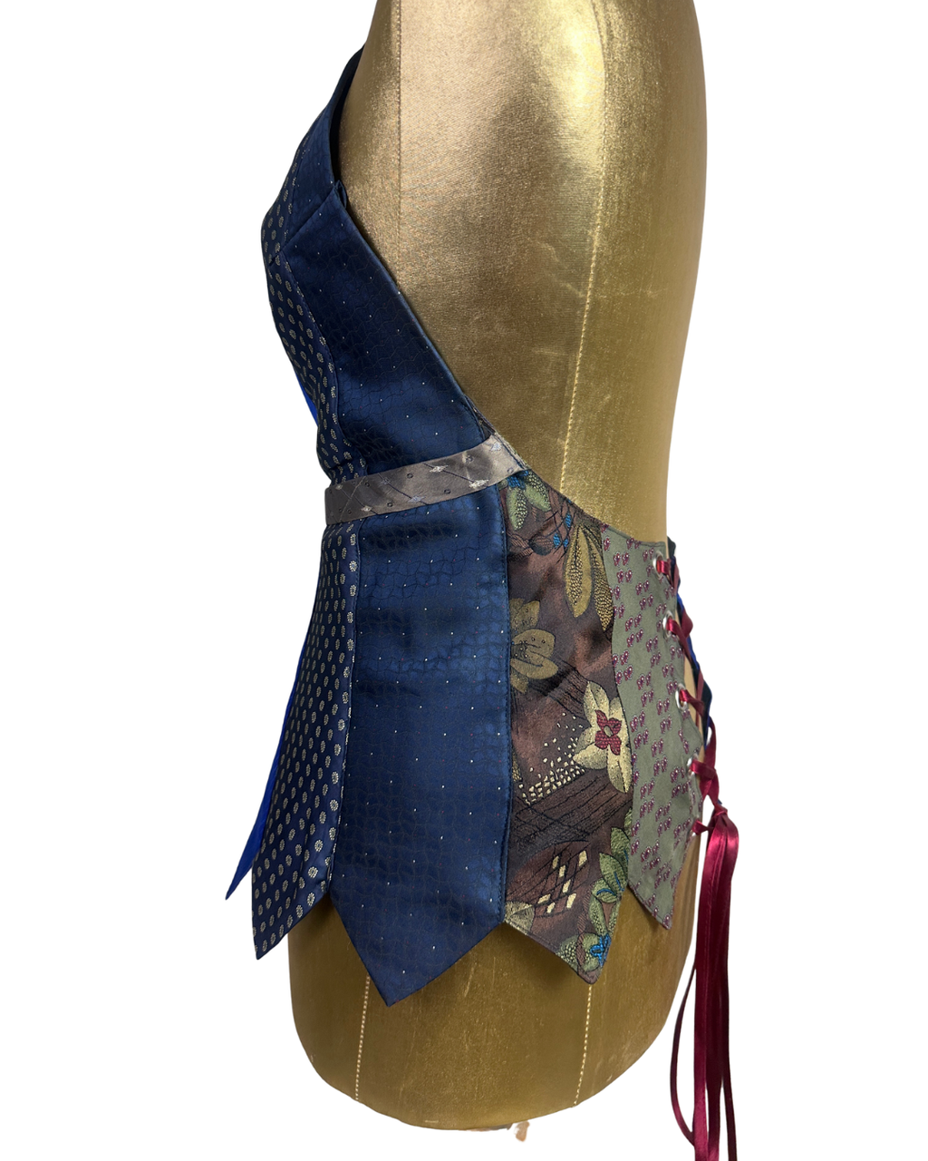 Handmade Upcycled Halter Corset-Back Vest Top  & Choker
