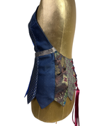 Handmade Upcycled Halter Corset-Back Vest Top  & Choker