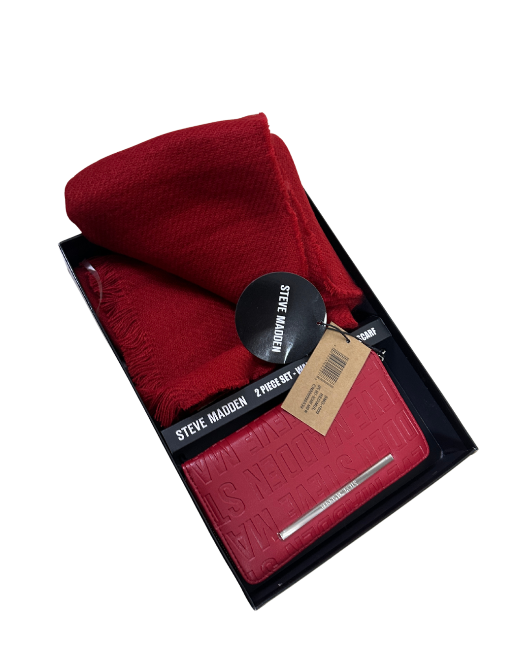 NWT Steve Madden Embossed Wallet & Fringed Scarf Set