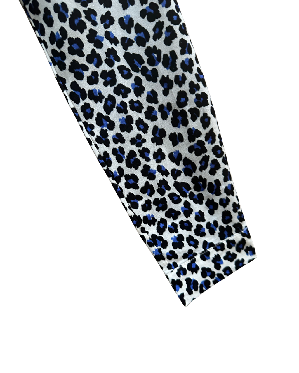 Blue Leopard Pattern Shirt with Scarf - Small