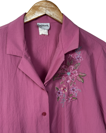 Vintage Bon Worth Embroidered Shirt - Women's 2XL