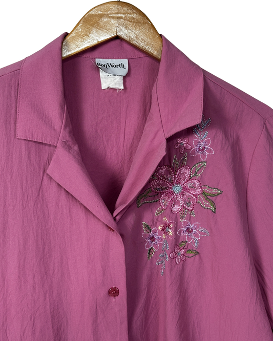 Vintage Bon Worth Embroidered Shirt - Women's 2XL