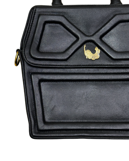 Vintage Genuine Leather Handbag with Removable Crossbody Strap