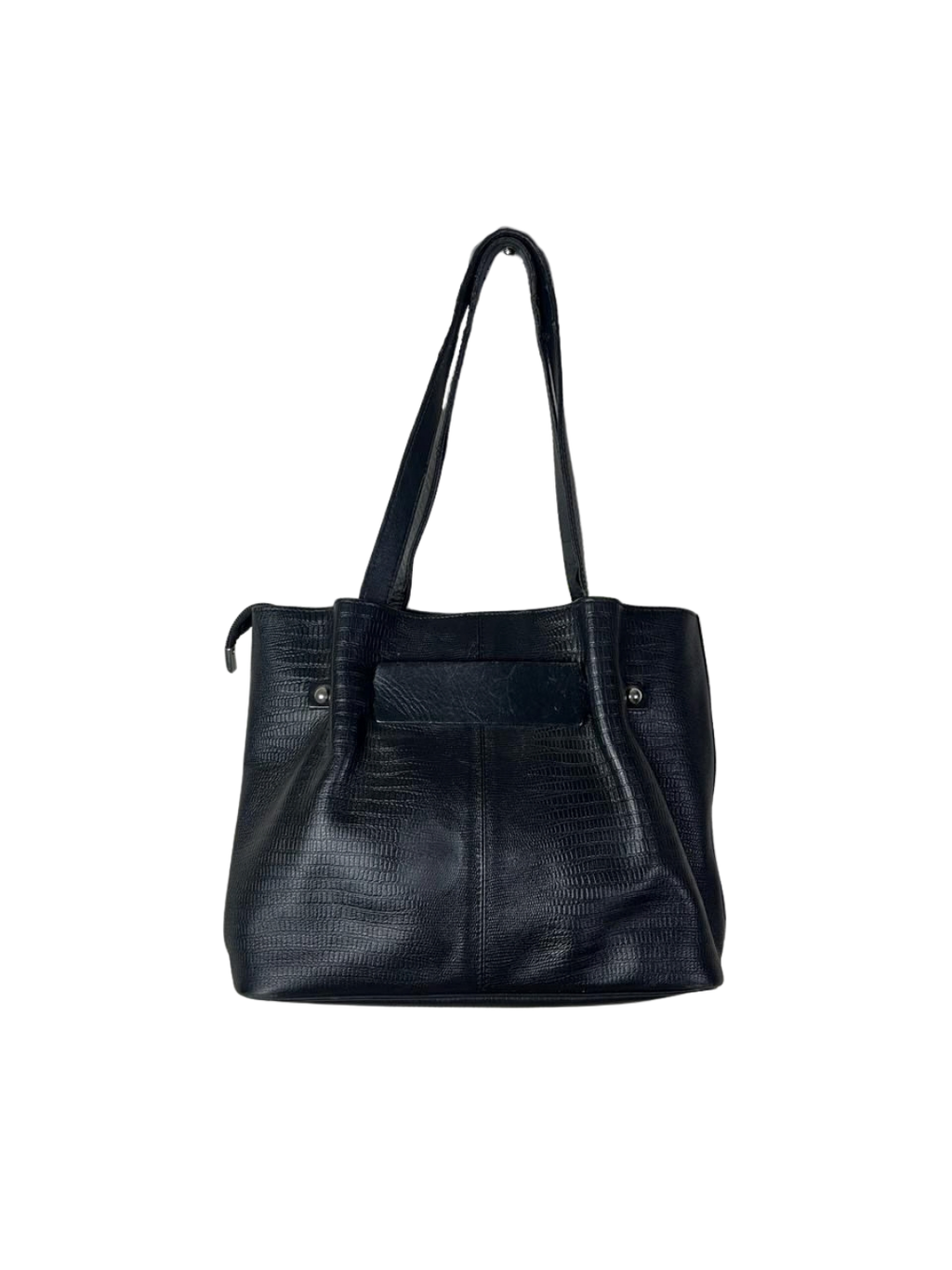 Genuine Leather Shoulder Bag with Belt Detailing