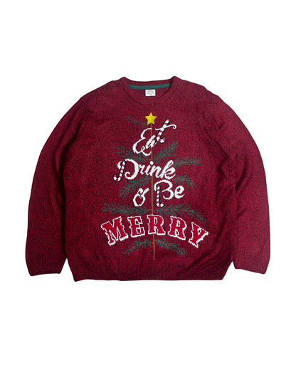 Eat Drink & Be Merry Christmas Sweater 2XL