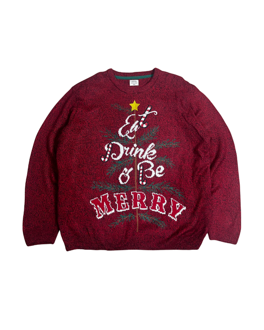 Eat Drink & Be Merry Christmas Sweater 2XL