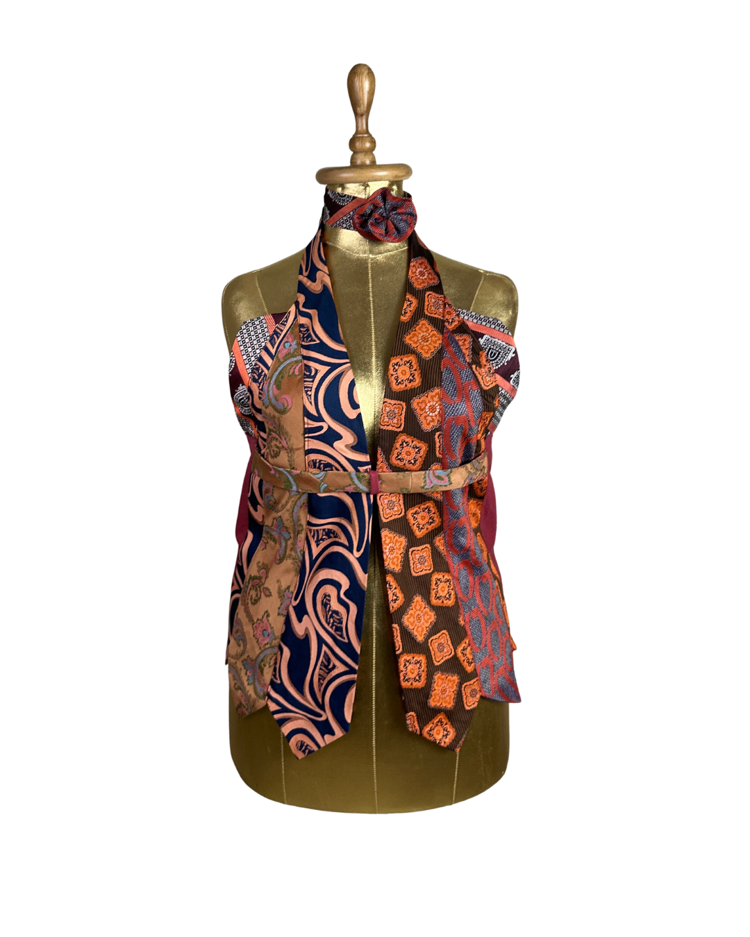 Handmade Upcycled Halter Corset-Back Vest Top & Choker