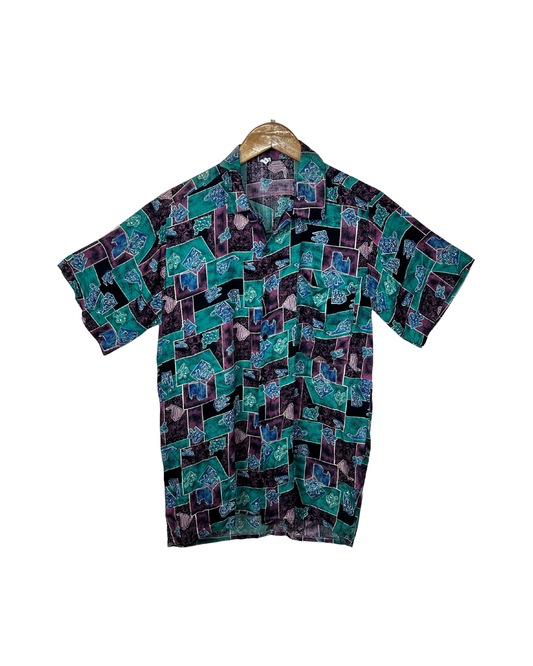 Vintage 90s Geometric Abstract Print Shirt
