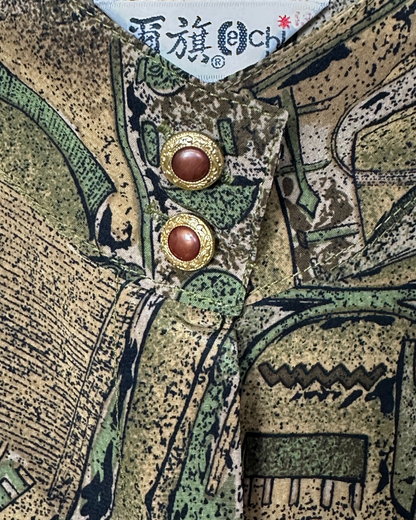 Vintage Egyptian Hieroglyphic Print Shirt – Long Sleeve