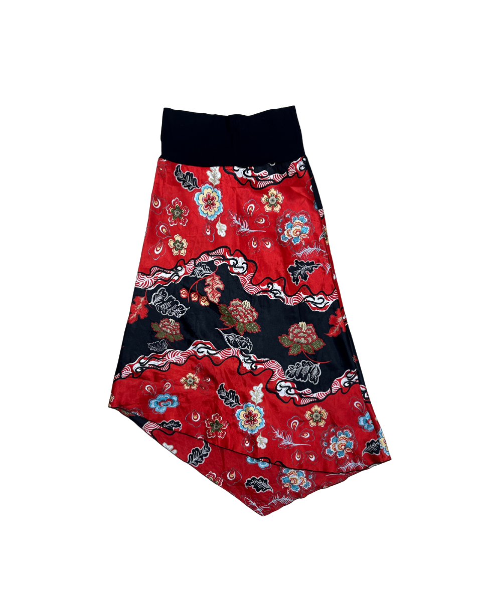 Asymmetrical Satin Skirt