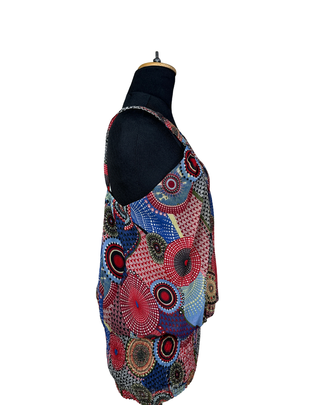 Retro Embellished Blouson Tank Top