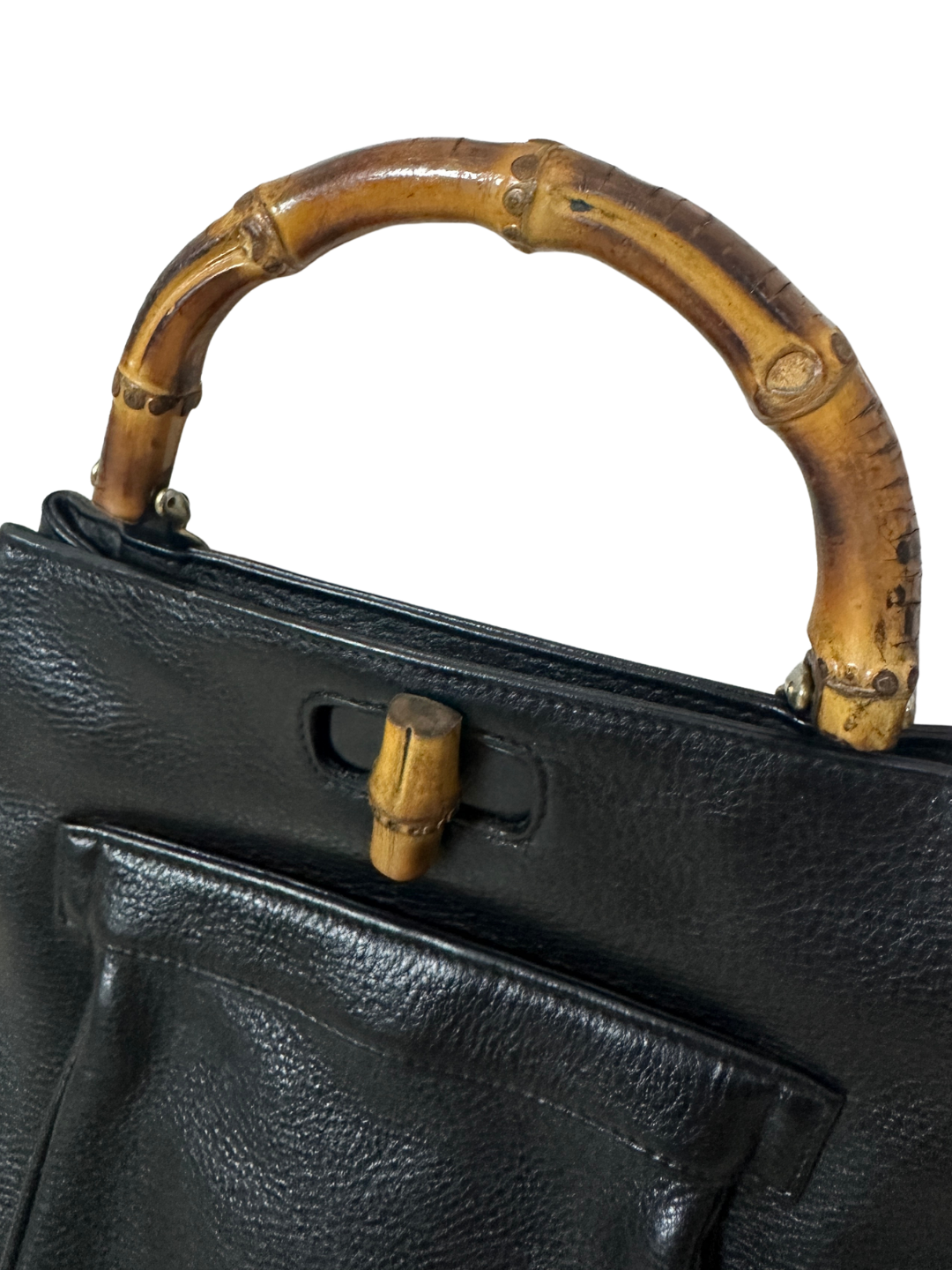 Moments Genuine Leather Bamboo Handbag