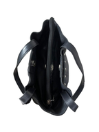Genuine Leather Shoulder Bag with Belt Detailing