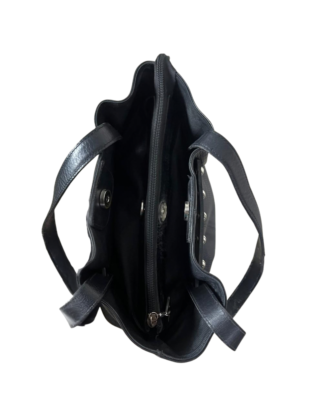 Genuine Leather Shoulder Bag with Belt Detailing