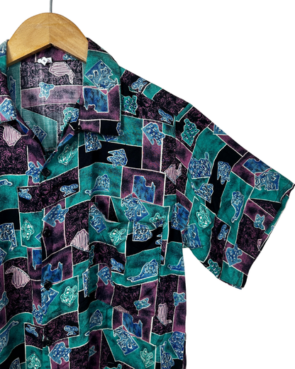 Vintage 90s Geometric Abstract Print Shirt