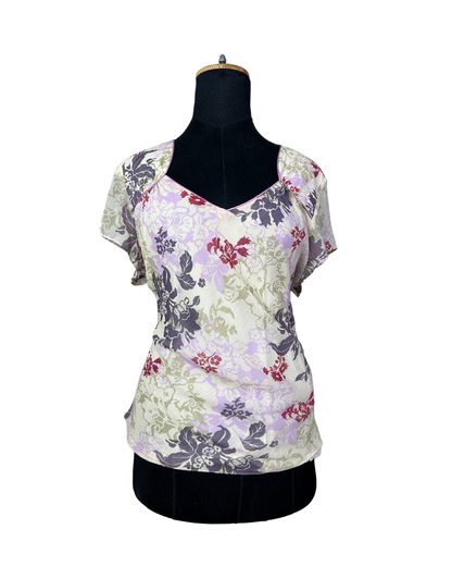 Pastel Floral Tie-Back Blouse
