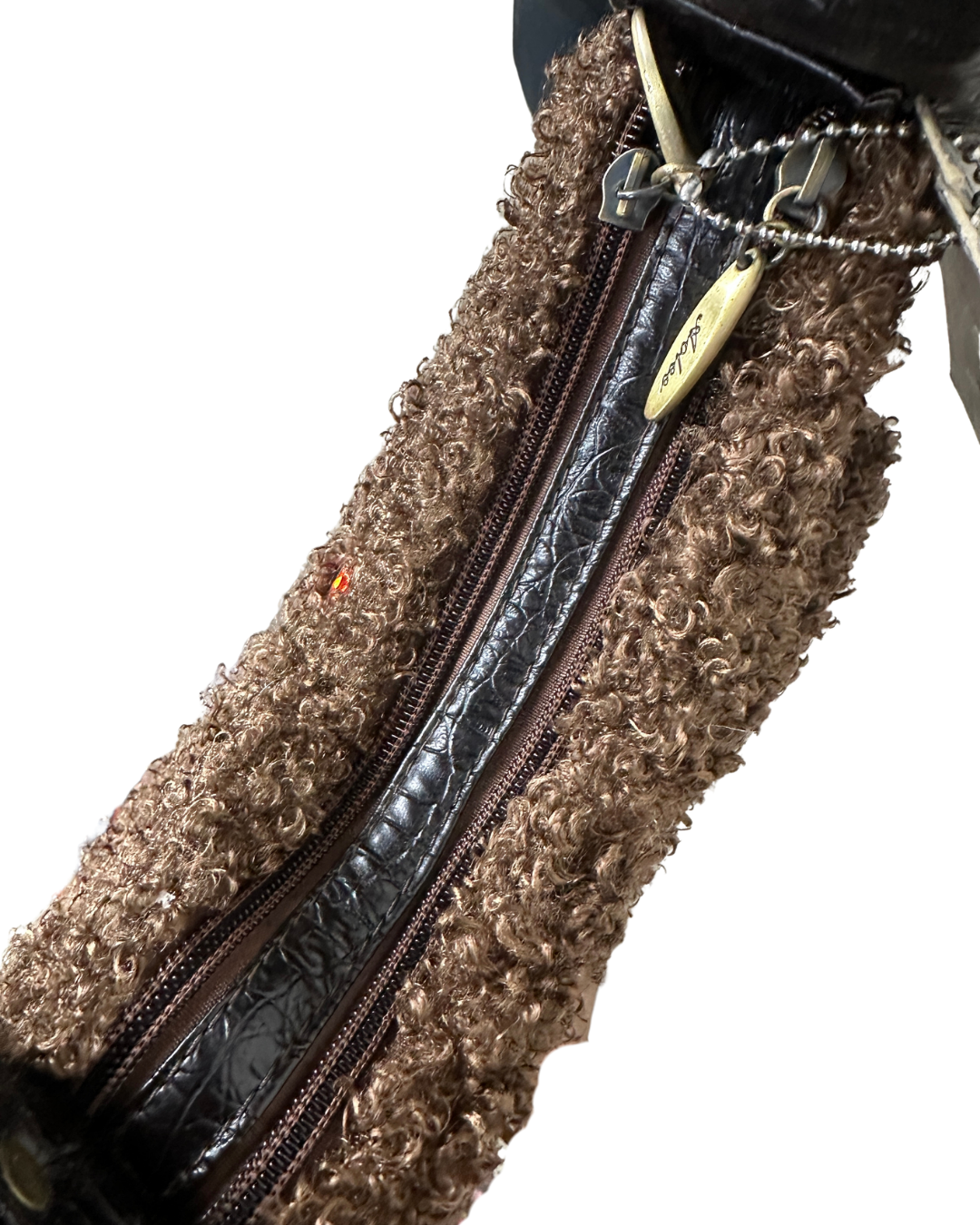 Aolee Teddy Gem Embellished Genuine Leather Bag