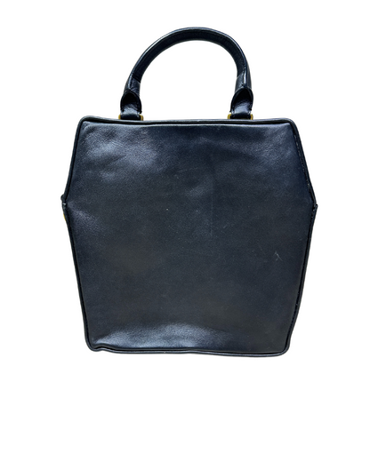 Vintage Genuine Leather Handbag with Removable Crossbody Strap