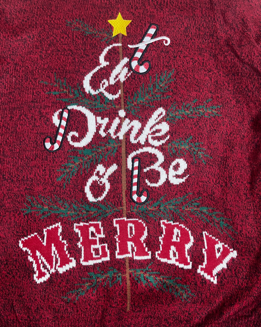 Eat Drink & Be Merry Christmas Sweater 2XL