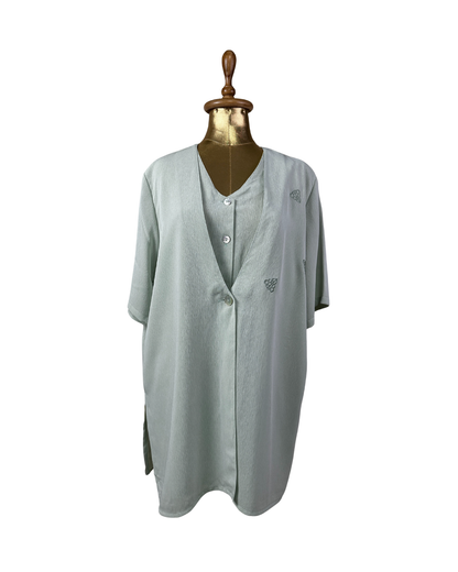 Vintage Serafino Sage Green Layered Blouse