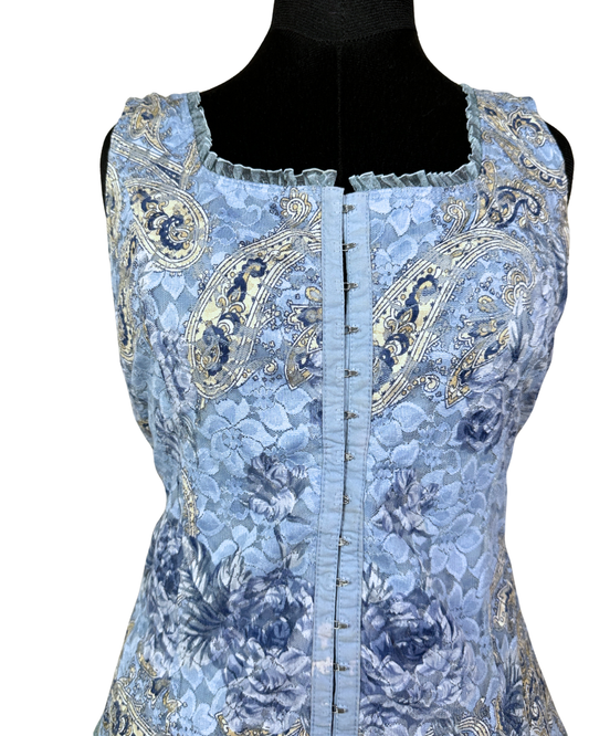 Dress Barn Brocade Fish Hook Closure Corset-Style Top