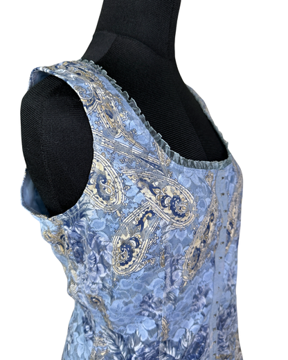Dress Barn Brocade Fish Hook Closure Corset-Style Top