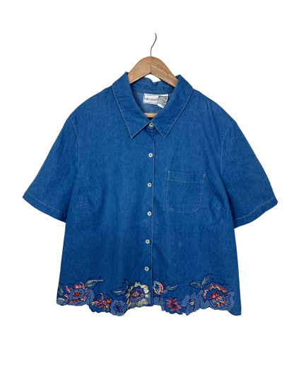 Vintage Napa Valley Denim Embroidered Women's Shirt 2XL