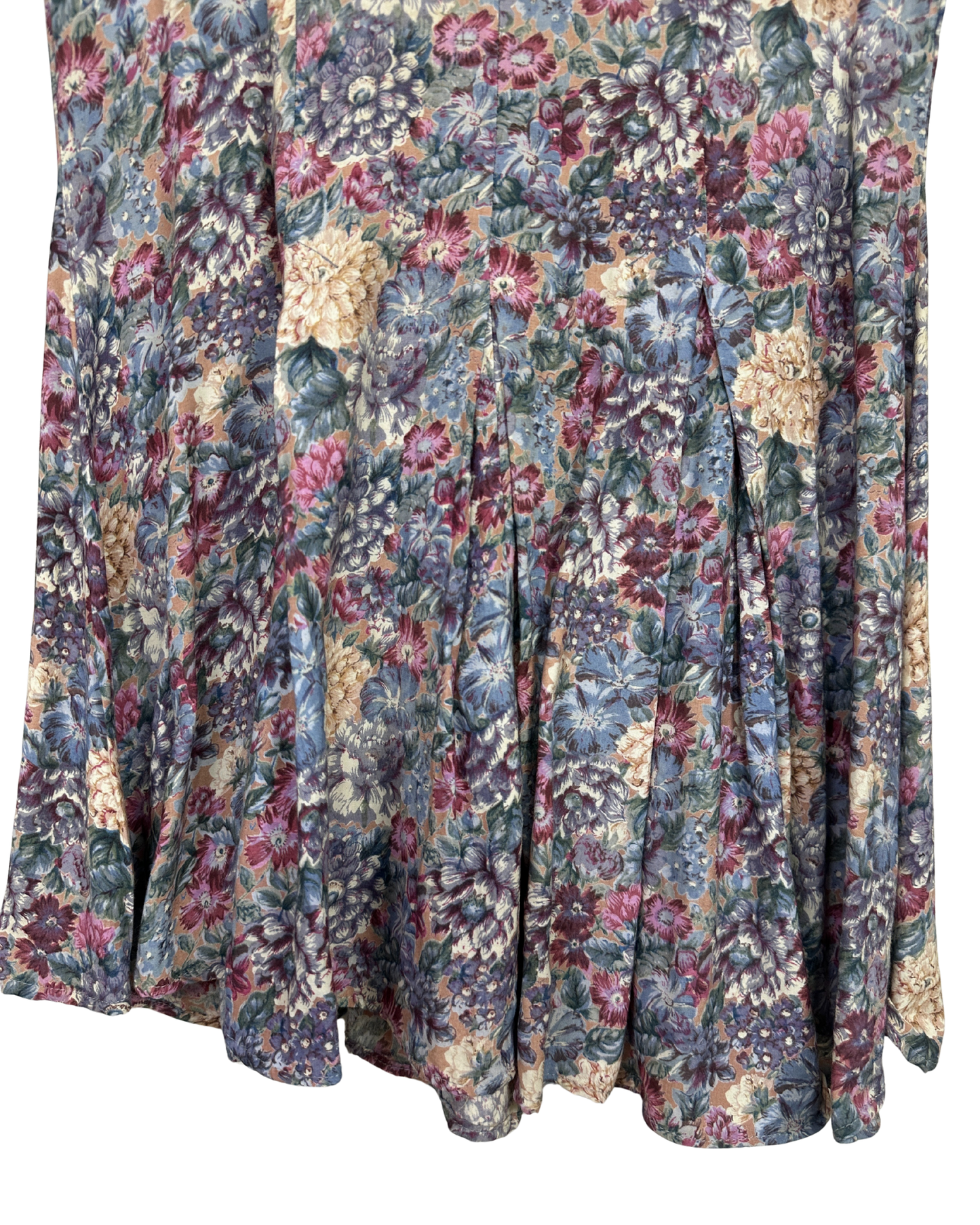 Vintage 90s Monsoon Floral Pleated Tea Dress