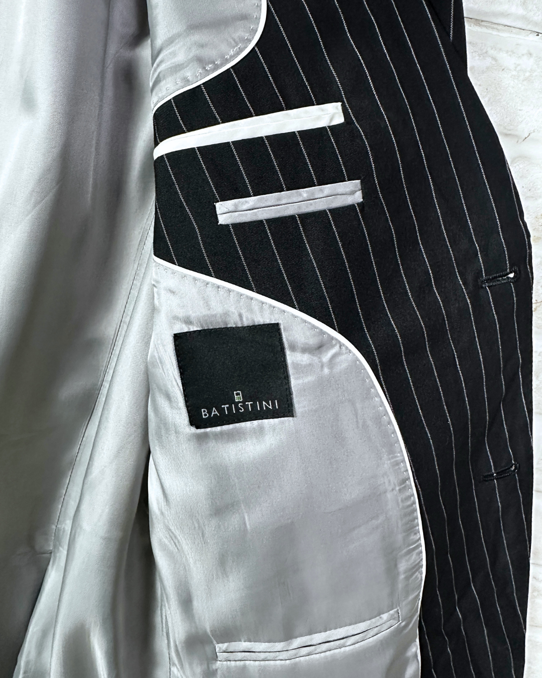 Batistini Striped Wool-Blend Full Suit - Size 50
